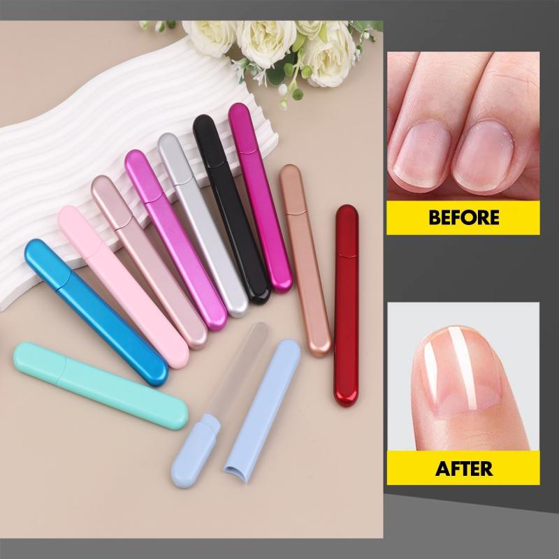 Nail File Titanium - Glass Nail File With Case, Crystal