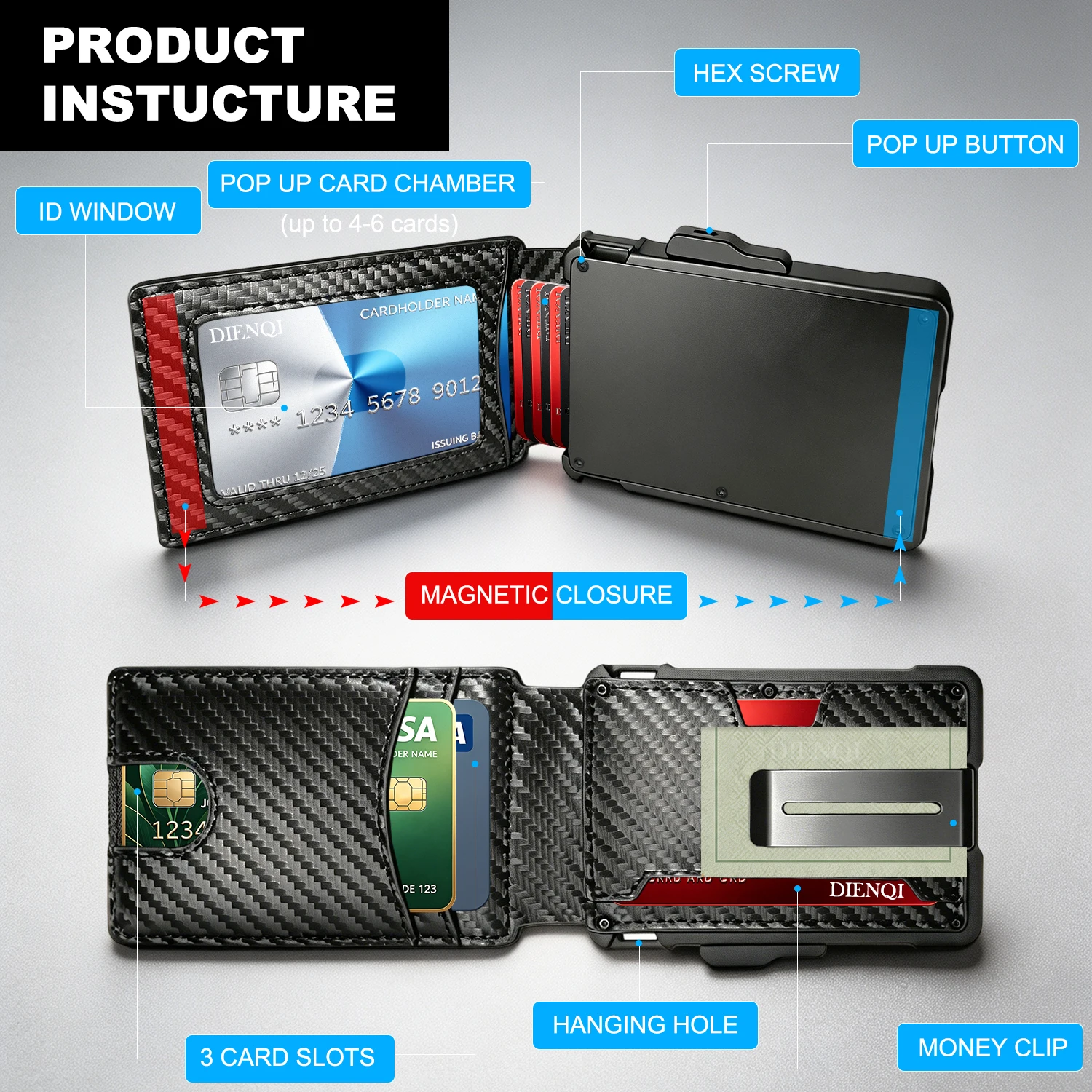 Men Wallet Carbon Fiber RFID B - đánh giá và giá Money Clip Magnetic