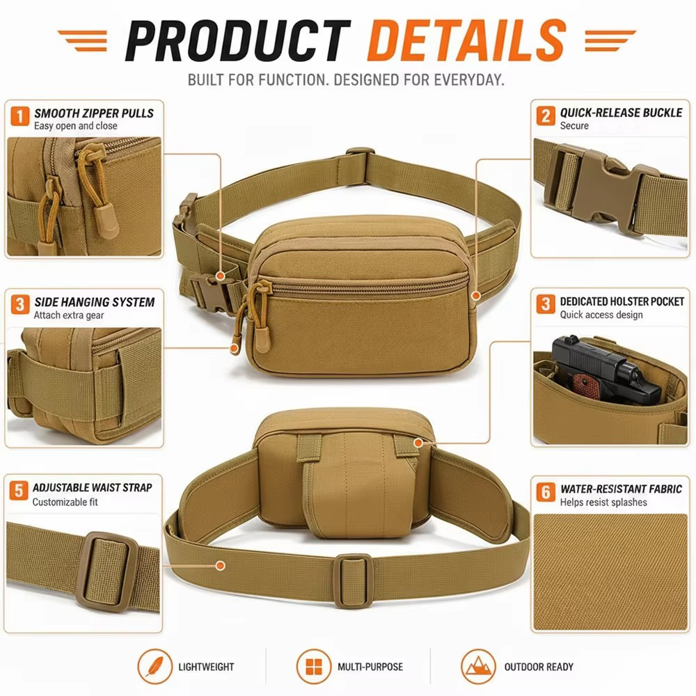 Concealed Carry Pistol Gun Bag - đánh giá và giá Edc Concealed Carry Fanny Pack