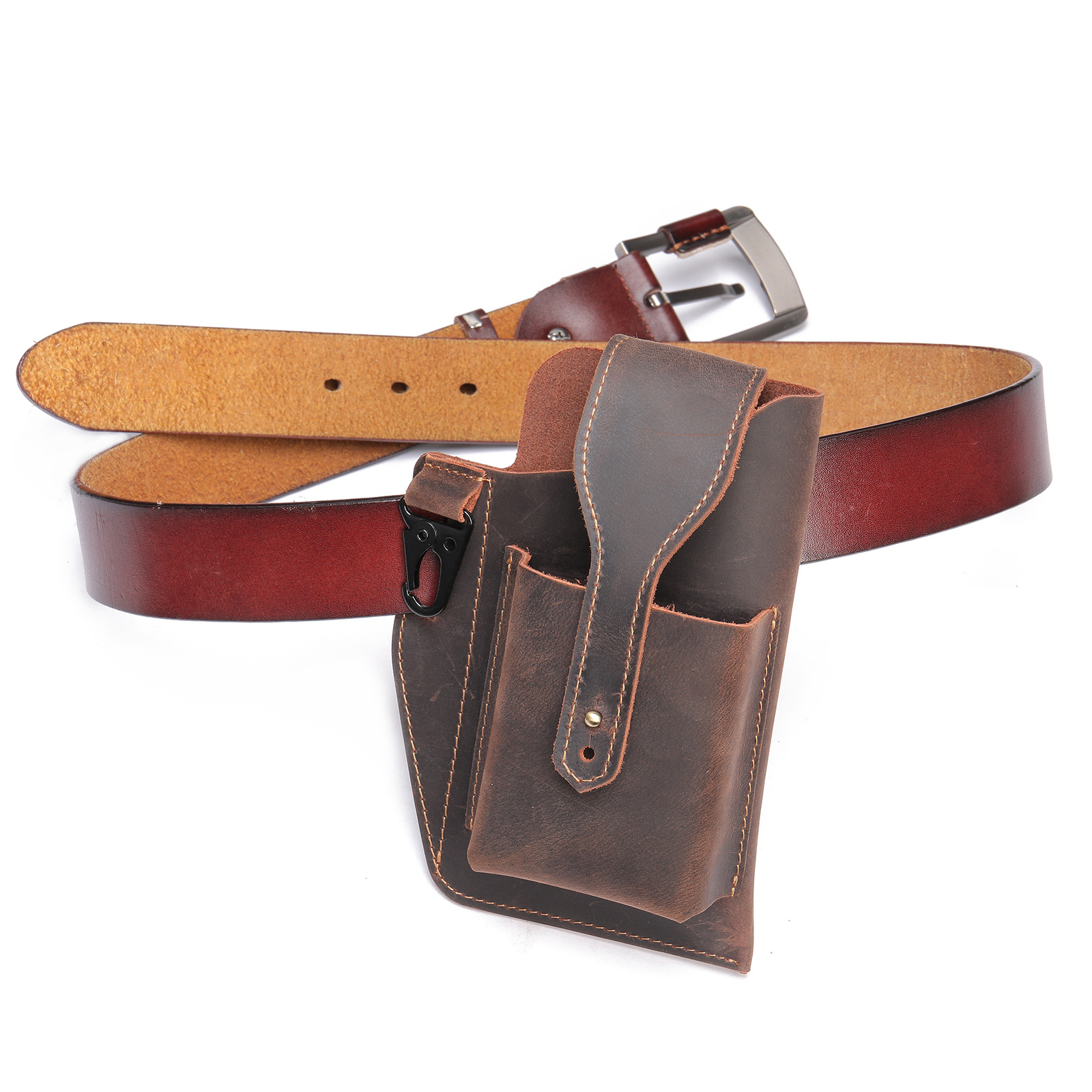 Crazy Horse Leather Phone Hols - đánh giá và giá Edc Carry Bag For Men