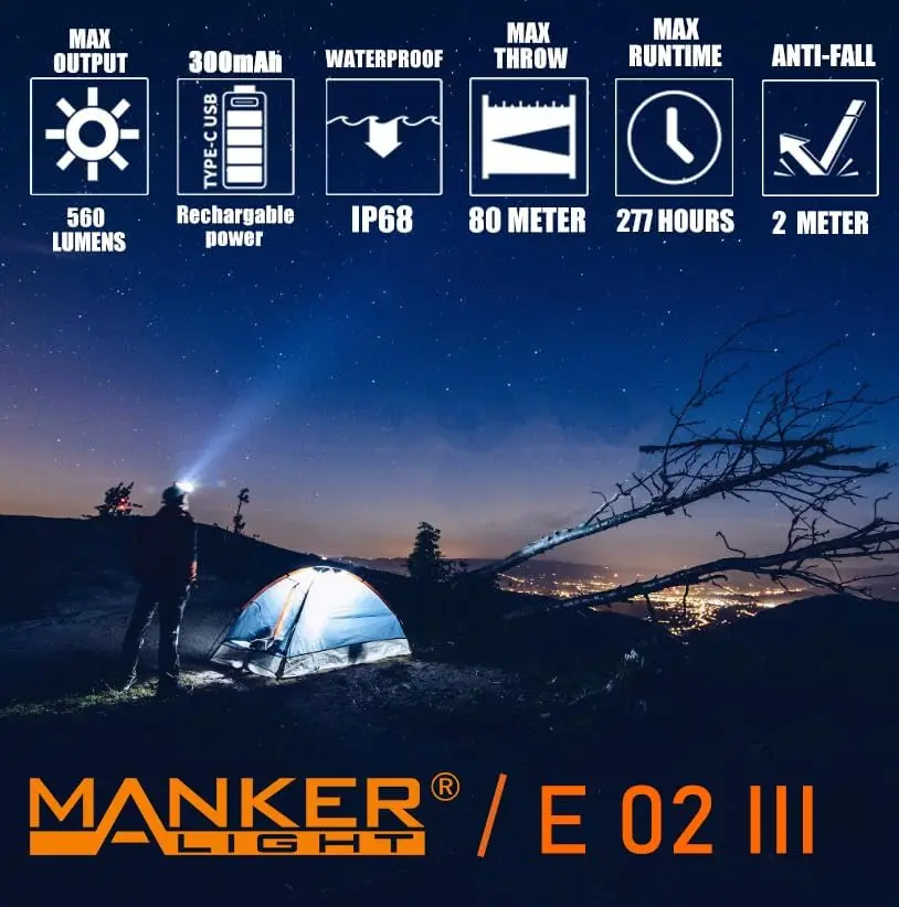 Manker E02III Everyday-Carry F - đánh giá và giá Edc Carry Flashlight